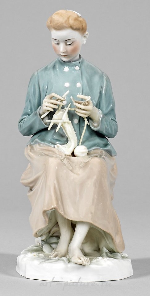 新艺术运动人物"编织的女孩"