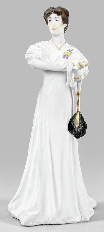 稀有的美森新艺术运动雕塑作品《舞会女士》