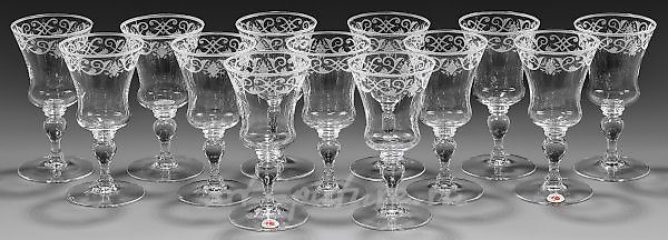 Thirteen Lobmeyr wine glasses from the Service No. 231 "Baroque"