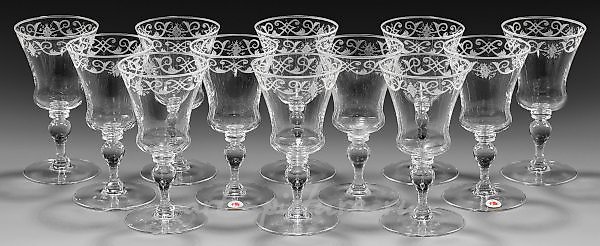 Twelve Lobmeyr wine glasses from the Service No. 231 "Barock".