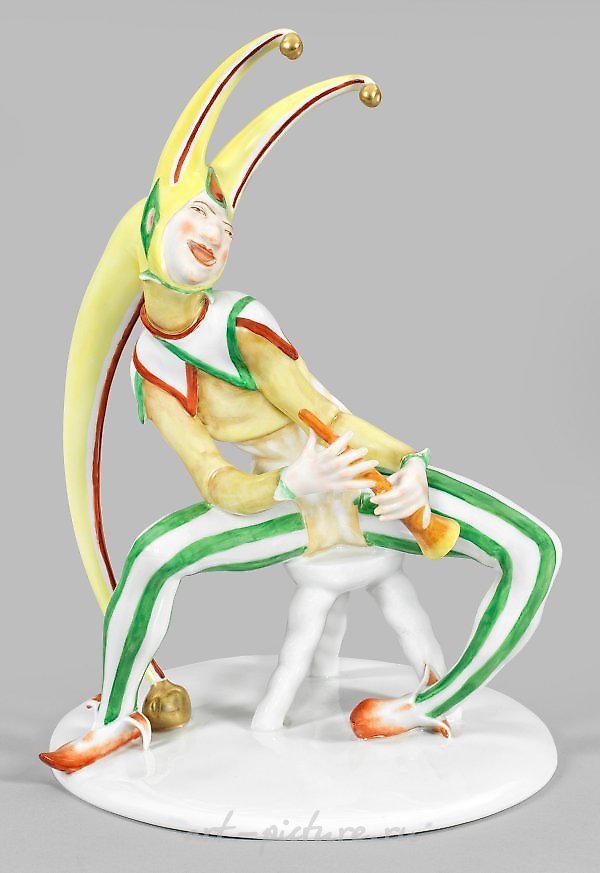 "Игра шута" - арт-деко фигура фарфора из Тюрингии