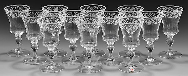 Twelve Lobmeyr wine glasses from the Service No. 231 "Barock".