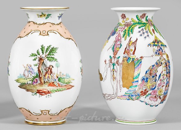 两个维也纳瓷瓶。