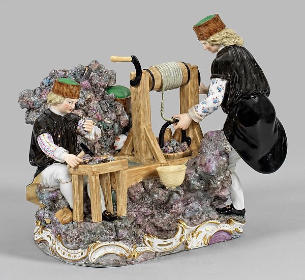 Rare Meissen Bergmann group, also known as the Haspel group.