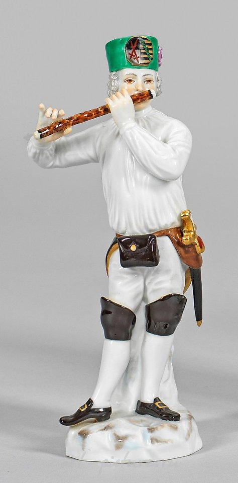 Бергманн с флейтой: фарфоровая фигурка Мейссена