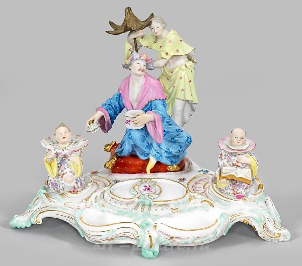 Китайская группа с писальными принадлежностями из Майсена, около 1860-1880 годов