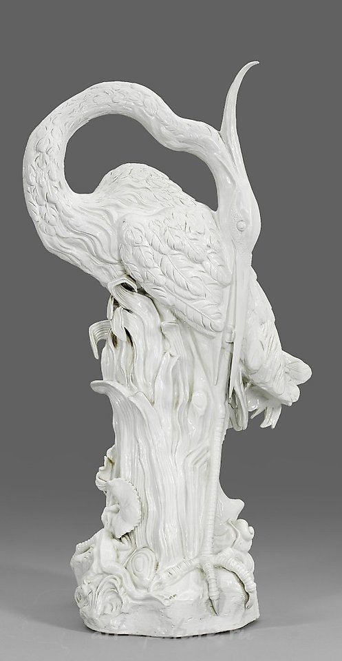Monumental Meissen animal sculpture of a heron