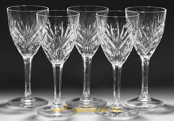 Five Saint-Louis red wine glasses "Chantilly"