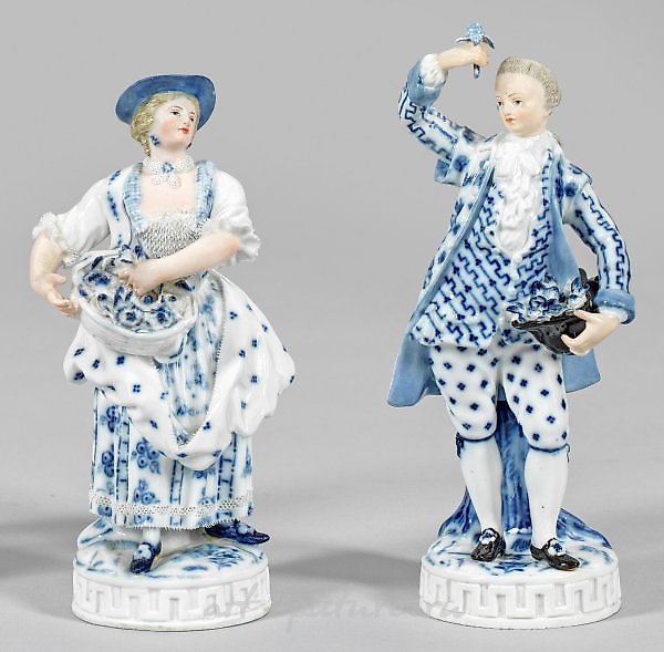 Фарфоровая пара садовников Мейссена, XIX век