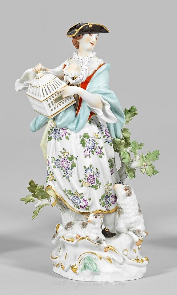 Great Figure "Shepherdess with Birdcage"