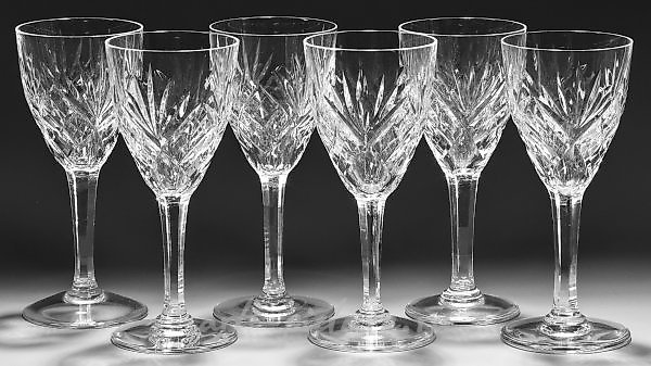 Sentence of six Saint-Louis white wine glasses "Chantilly"