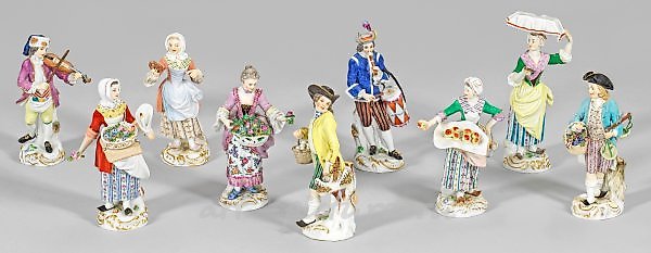 Коллекция фарфоровых фигур "Кри де Пари" из Мейсена, 19/20 век