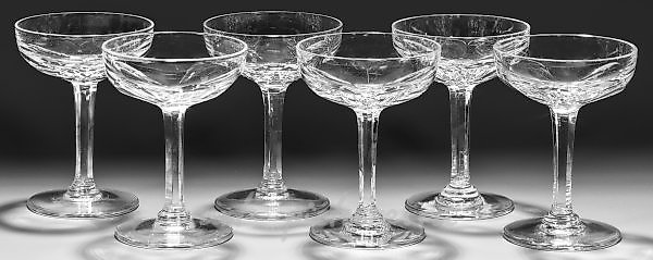 Sentence of six Saint-Louis Champagne glasses "Bristol"