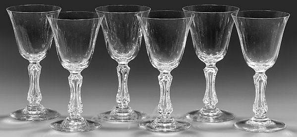 Sentence from six Saint-Louis red wine glasses "Lozère".