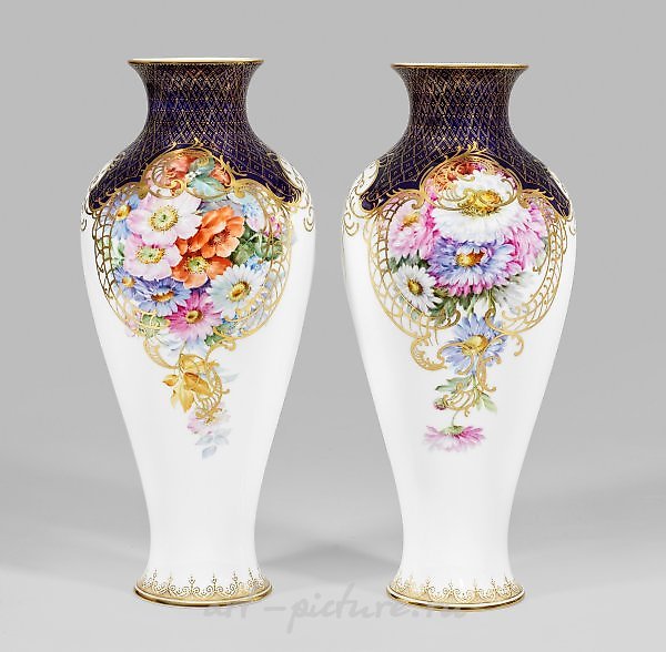 Декоративные вазы Мейссен в стиле Проф. Юлиуса Эдуарда Браунсдорфа