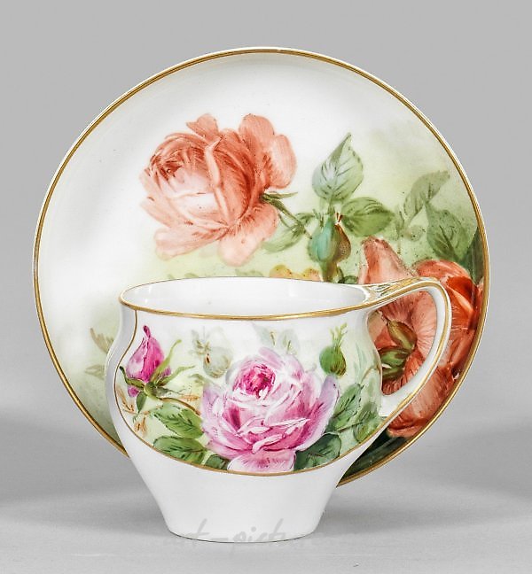 Ар-деко: чашка с розой в стиле Арт-нуво