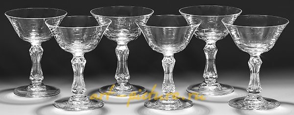 Sentence of six Saint-Louis Champagne glasses "Lozère"