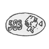 "583" Worker's head with hammer.