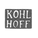 科尔霍夫大师约翰·丹尼尔一世的标记-塔林-缩写为“KOHL HOFF”- 1780-1800 年。