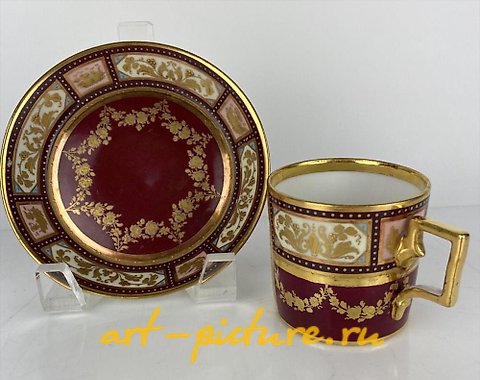 维也纳皇家瓷器, 19世纪皇家维也纳杯子和茶托