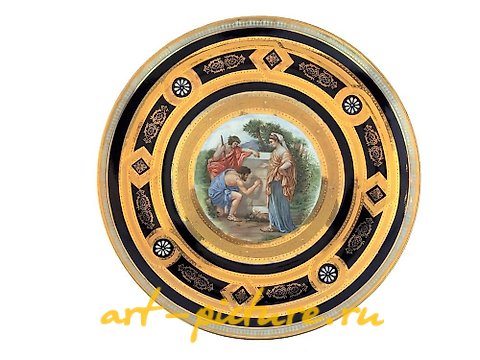 维也纳皇家瓷器, 皇家维也纳瓷盘。有签名。