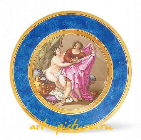 维也纳皇家瓷器, 一只柏林KPM瓷器的甜点盘，上面绘有比拉姆斯和蒂斯别。