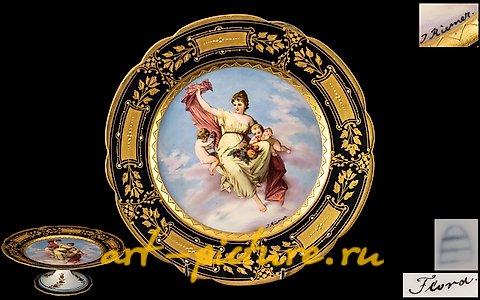 Royal Vienna Porcelain, Royal Worcester Stunning Quality - Hand Painted Porcelain Mo...