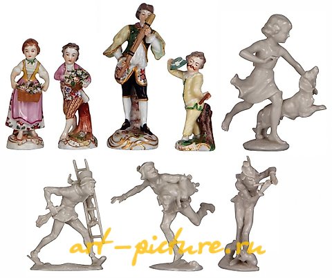 Royal Vienna Porcelain, PAIR ALLACH PORCELAIN FIGURINES