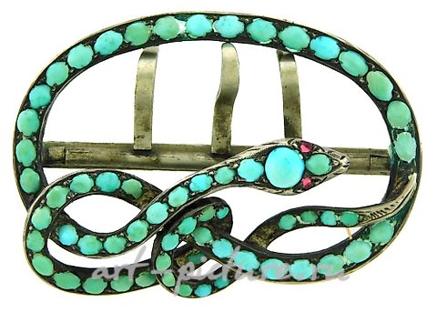 俄罗斯银, 蓝宝石和银色蛇形腰带扣