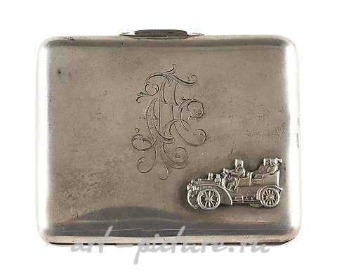 Русское серебро, СЕРЕБРЯНОЕ ПОРТМОНЕ С ИЗОБРАЖЕНИЕМ русского АВТОМОБИЛЯ