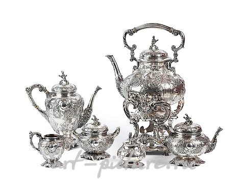 Русское серебро, Полный серебряный чайный и кофейный набор