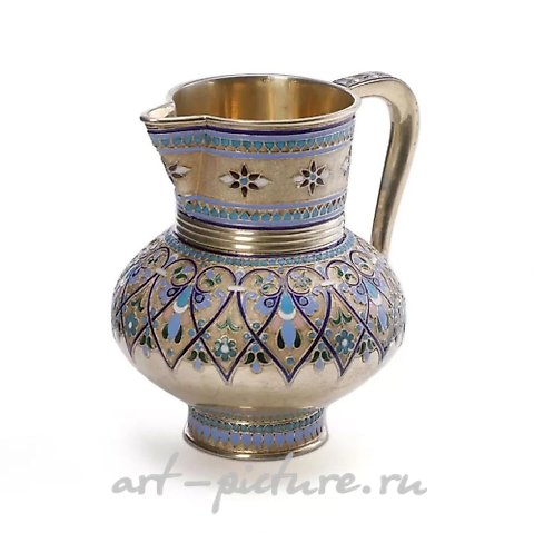 Русское серебро, Русский серебряный кувшин для кваса с позолотой