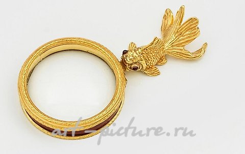 Русское серебро, Необычное декоративное увеличительное стекло с фигурной ручкой