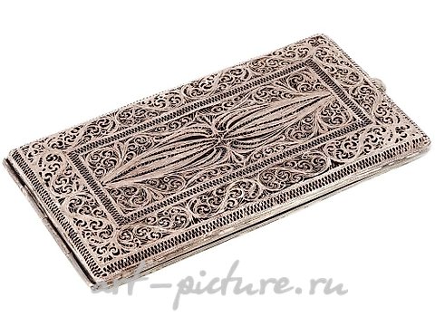 Русское серебро, Императорский русский серебряный филигранный чехол для сигарет
