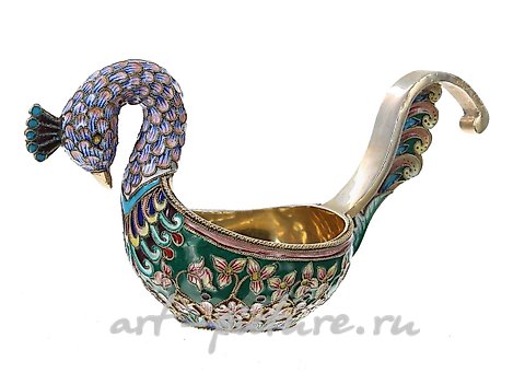 俄罗斯银, 俄罗斯银制的鸟形礼品和隔板瓢