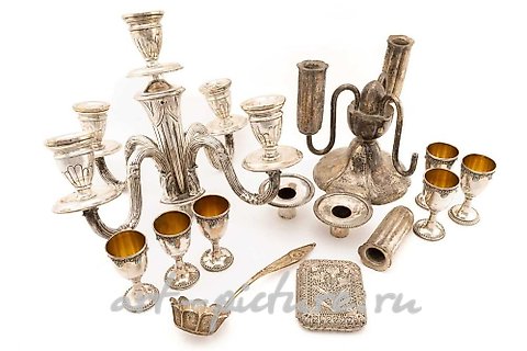 俄罗斯银, 六个镶嵌着绿松石的基迪什杯