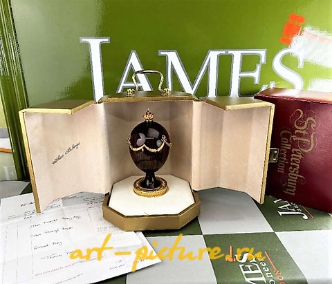 俄罗斯银, 24克拉黄金theo Faberge Swag鸡蛋，1985年限量版