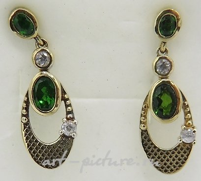 俄罗斯银, 俄罗斯屈光度耳环，14克拉黄金和银扣