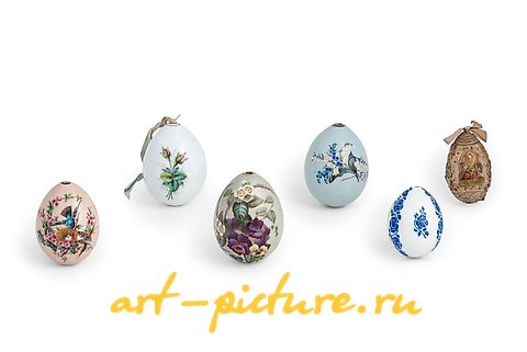 俄罗斯银, 六个俄罗斯的陶瓷和纸浆复合材料复活节蛋组成的群体