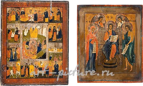 Русское серебро, Две иконы: Расширенная Деисус и икона праздника Русская, 19 век