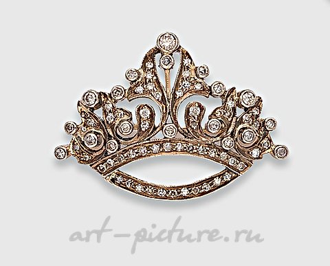 俄罗斯银, 镶满钻石的俄罗斯贵族皇冠胸针