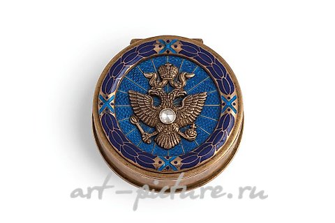 俄罗斯银, 黄金银和珐琅制的药盒，20世纪。