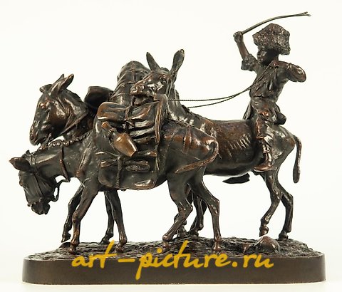 俄罗斯银, 雕塑作品《格鲁吉亚男孩与驴子》。