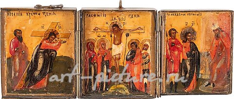 Русское серебро, МАЛЕНЬКИЙ ТРИПТИХ, ПОКАЗЫВАЮЩИЙ ХРИСТА ПЕРЕД ПИЛАТОМ, ХРИСТА НЕСУЩЕГО КРЕСТ И РАСПЯТИЕ ХРИСТА