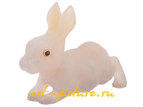 俄罗斯银, 手工制作的俄罗斯雕刻兔子玉雕像