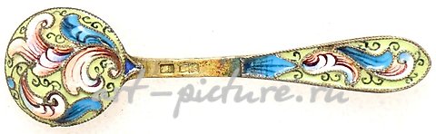 俄罗斯银, 俄罗斯十九世纪的银勺，带有琺瑯装饰。