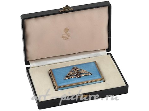Russian silver, RUSSIAN SILVER ENAMEL AND DIAMONDS CIGARETTE CASE