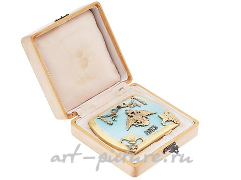 Russian silver, RUSSIAN GILT SILVER ENAMEL DIAMOND CIGARETTE CASE
