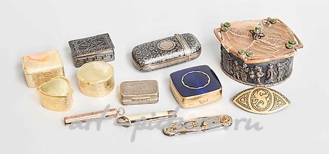 Russian silver, A Collection of Assorted Silver Boxes, comprising two silver...