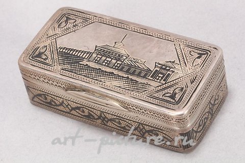 Russian silver, 19th Century Russian Silver and Niello Snuff Box